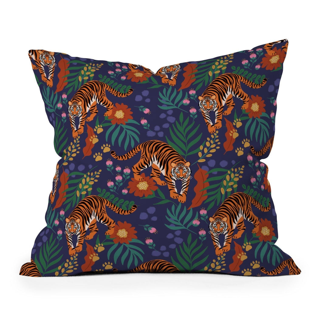 Design by Spark Tiger of the Glorious Jungle Outdoor Throw Pillow