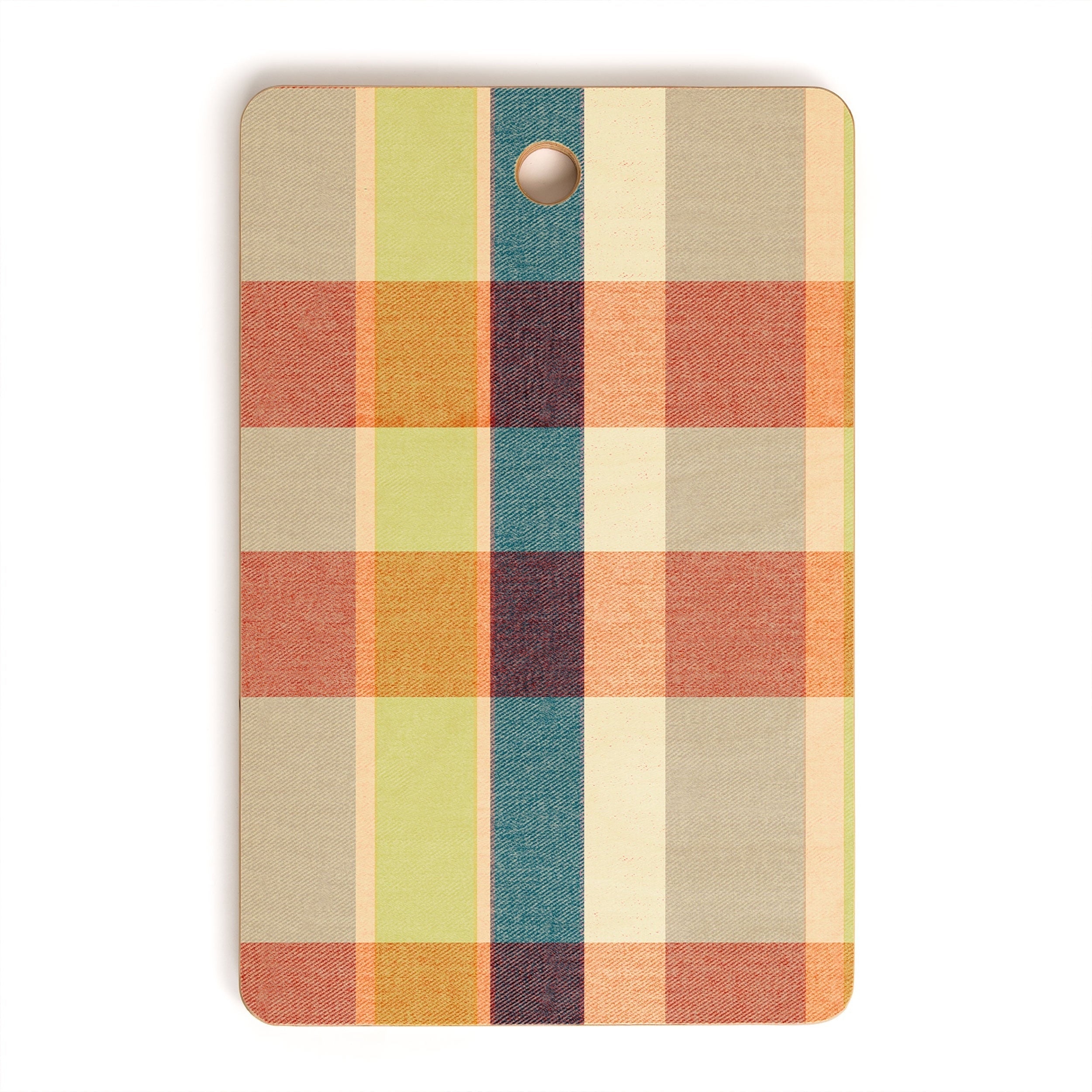 Marta Barragan Camarasa Retro Picnic Plaid Warm Tones Cutting Board Rectangle