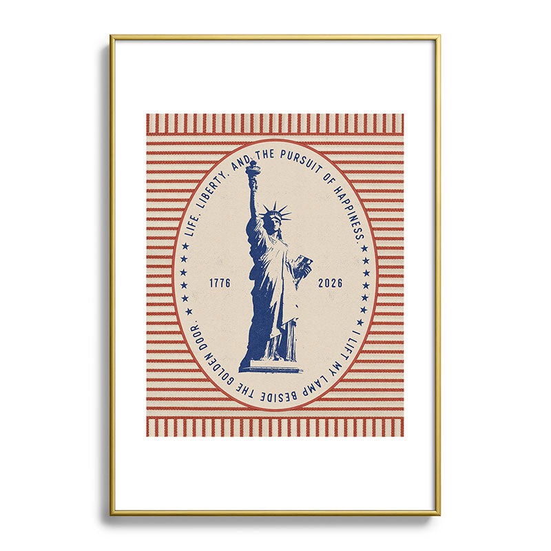 DENY Designs Life Liberty Metal Framed Art Print