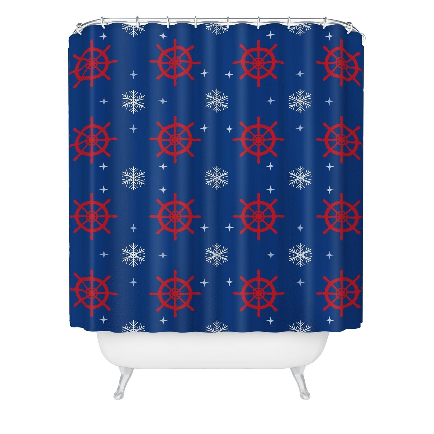 Design by Spark Holiday Helms and Snowflakes Shower Curtain