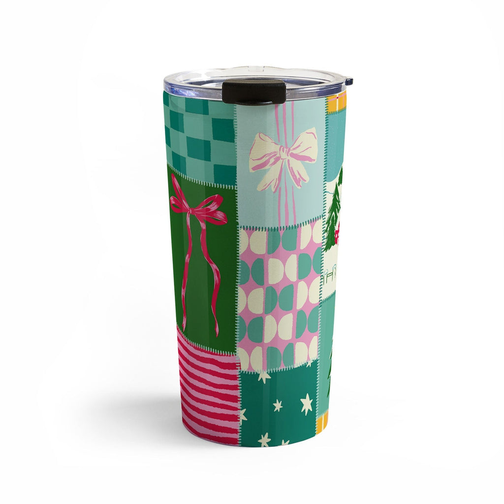 LouBruzzoni Cozy Christmas Patchwork Travel Mug