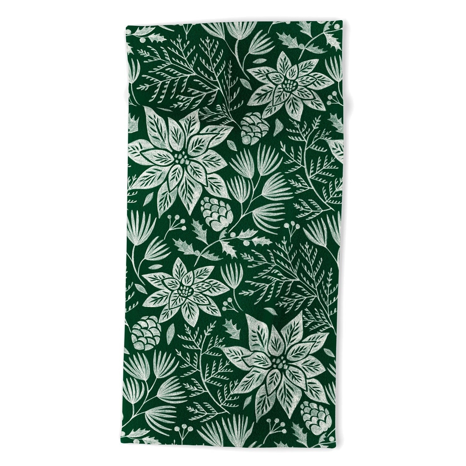 Pimlada Phuapradit Christmas Poinsettia Beach Towel