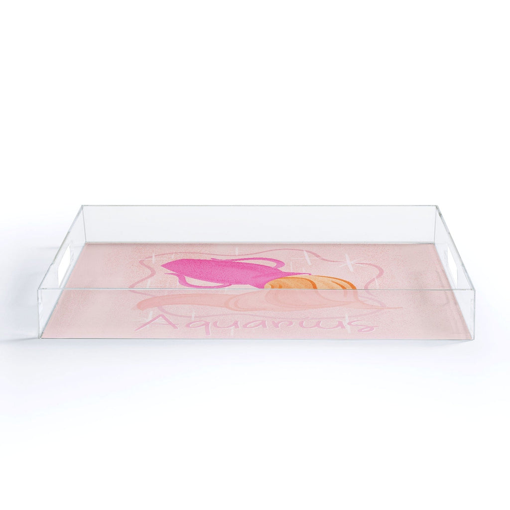 Little Om Zodiac Sign Aquarius Acrylic Tray