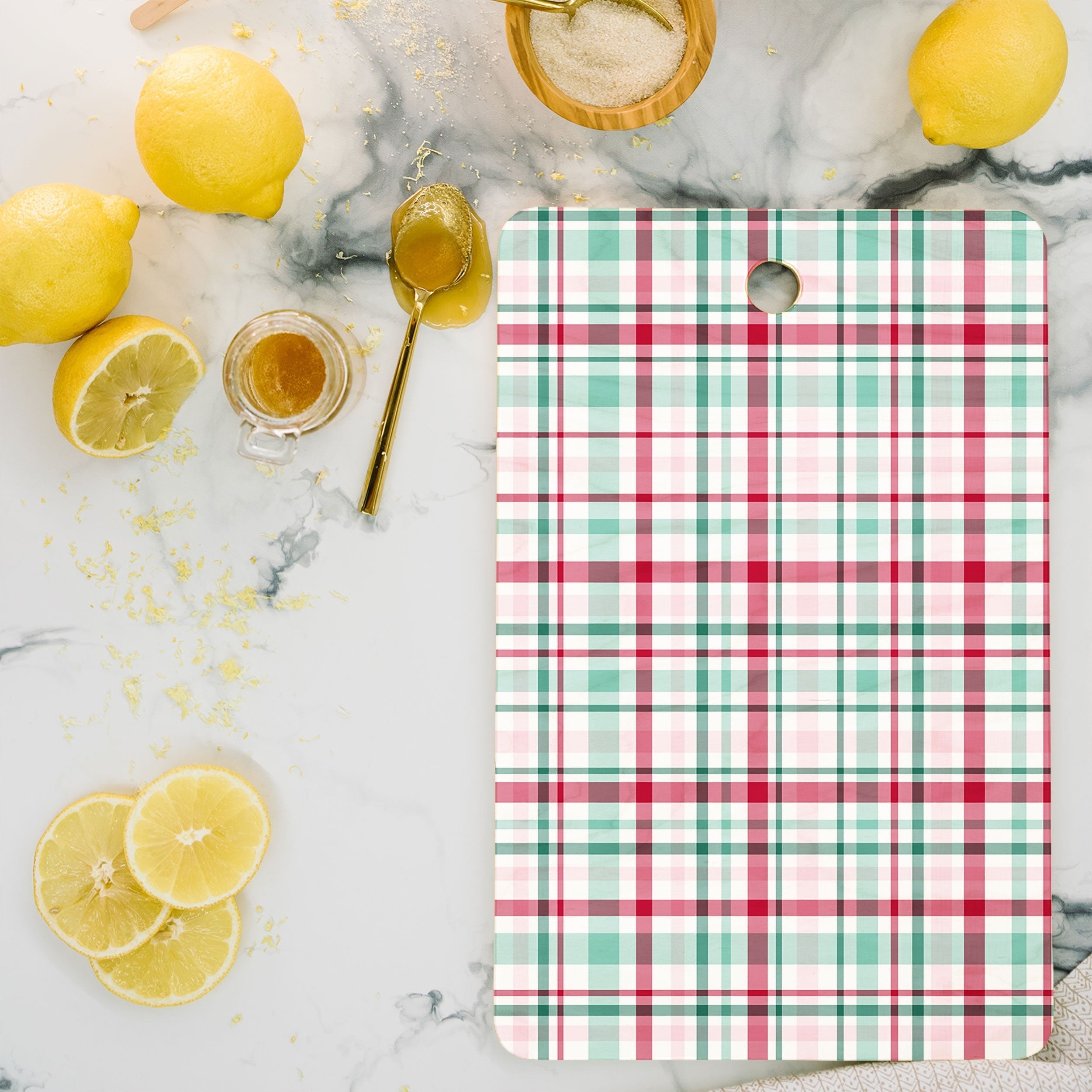 Lisa Argyropoulos Merry Vintage Plaid Cutting Board Rectangle