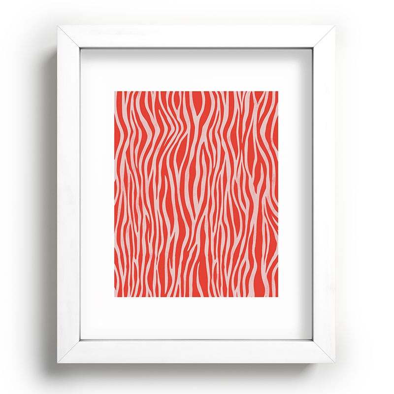 Avenie BR Red Zebra Stripe Recessed Framing Rectangle