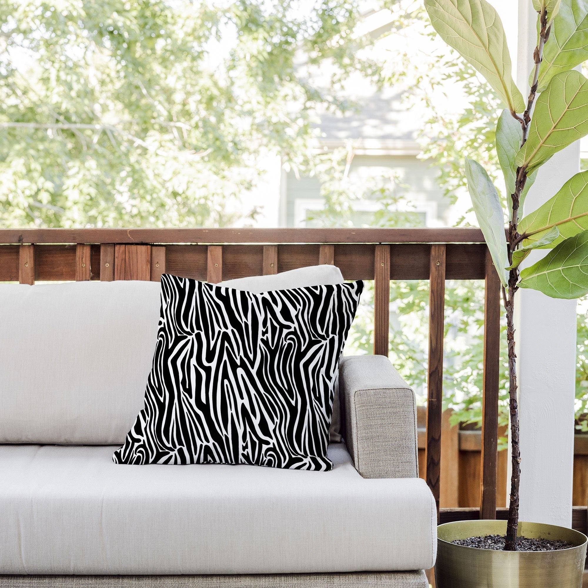 Jennifer Labre Wild Zebra Outdoor Throw Pillow