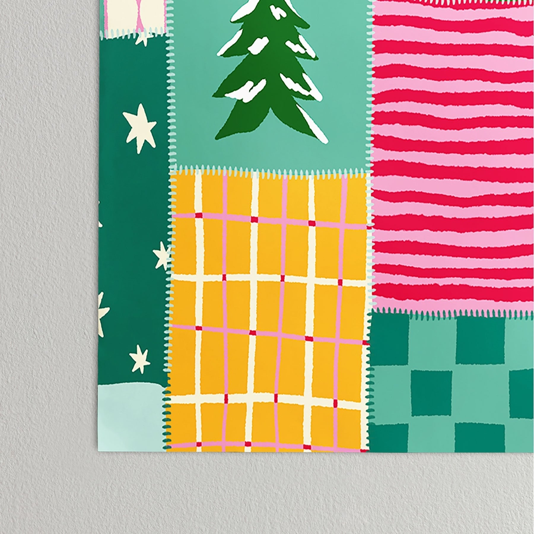 LouBruzzoni Cozy Christmas Patchwork Poster