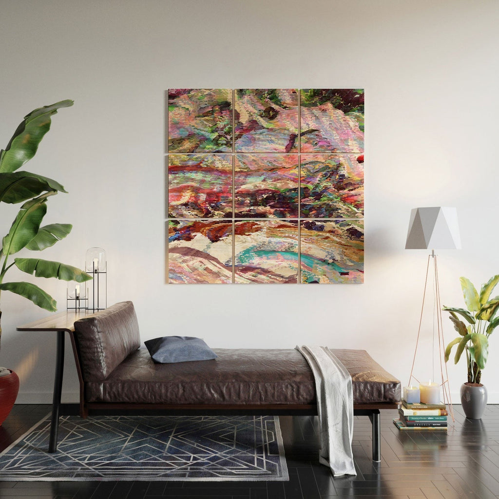 83 Oranges Sequin Haze Wood Wall Mural