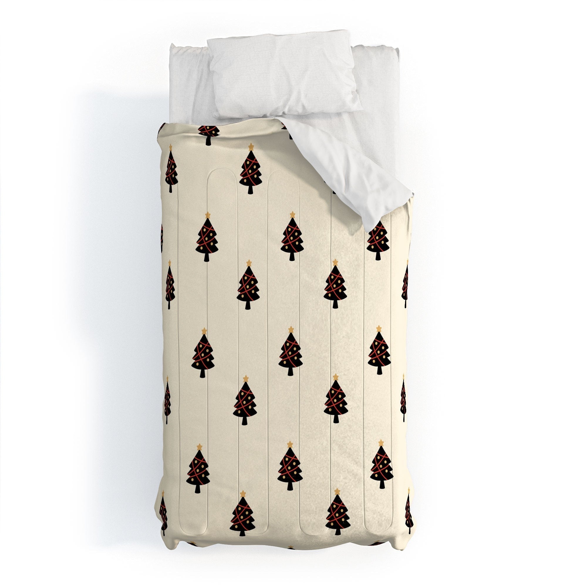 Design by Spark Black And Gold Christmas Tree Comforter