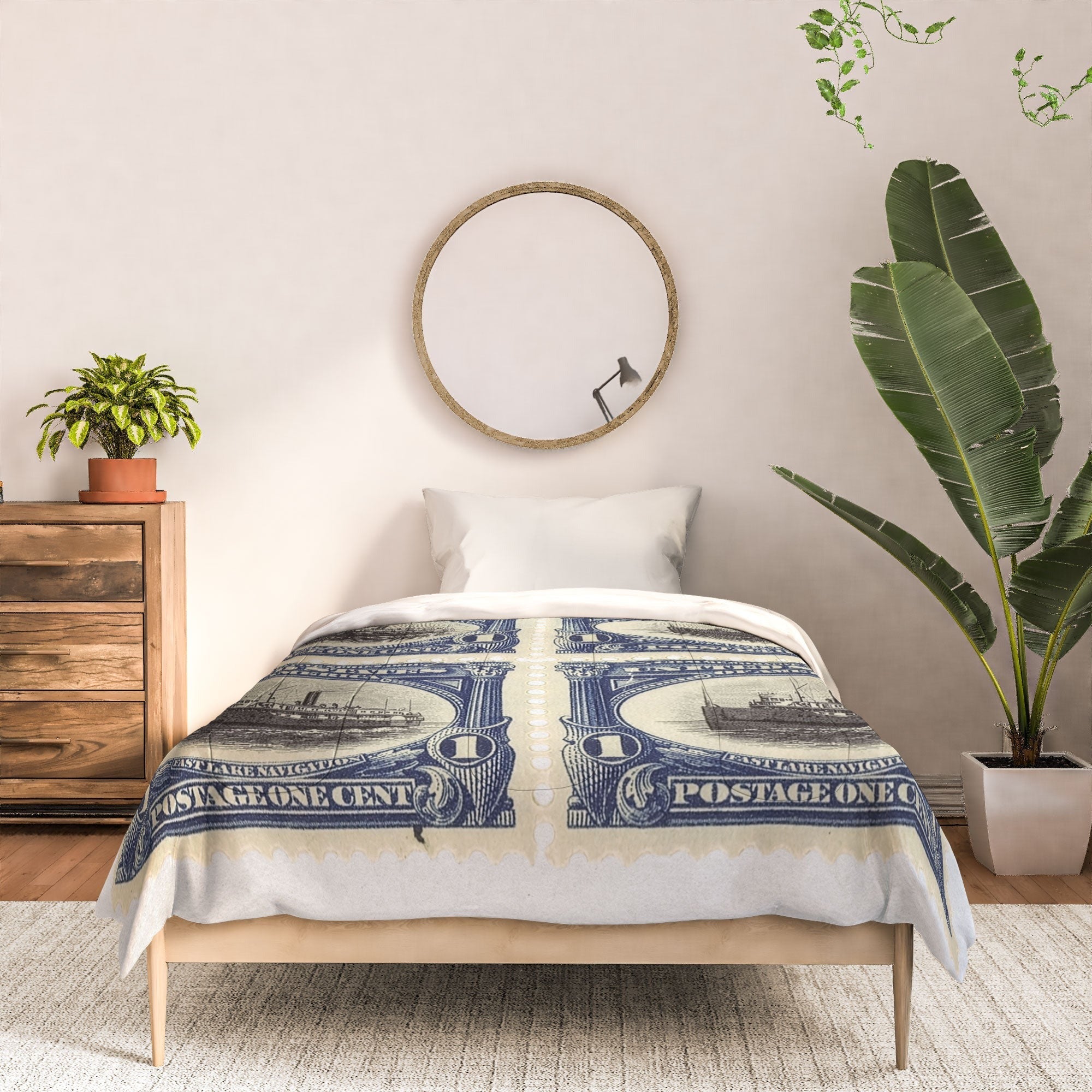 DENY Designs 1901 1c Fast Lake Navigation Stamps Comforter