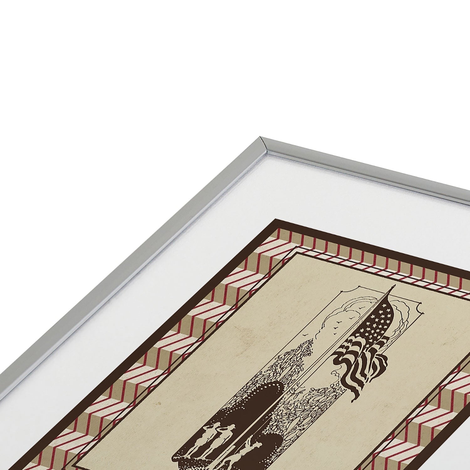 DENY Designs Flag Raisers Striped Square Metal Framed Art Print