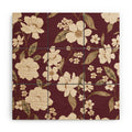 Gabriela Fuente Burgundy Floral Roberta Wood Wall Mural