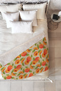 Jessica Molina Peach Pattern Fleece Throw Blanket