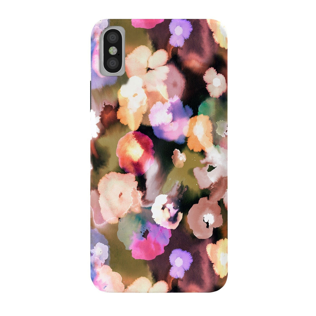 Ninola Design Botanic Retreat Ombre Abstract Watercolor Flowers Pink gold Phone Case