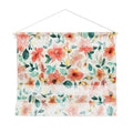 Ninola Design Botanic Retreat Tropical Whimsical Flowers Coral Green Wall Hanging Landscape