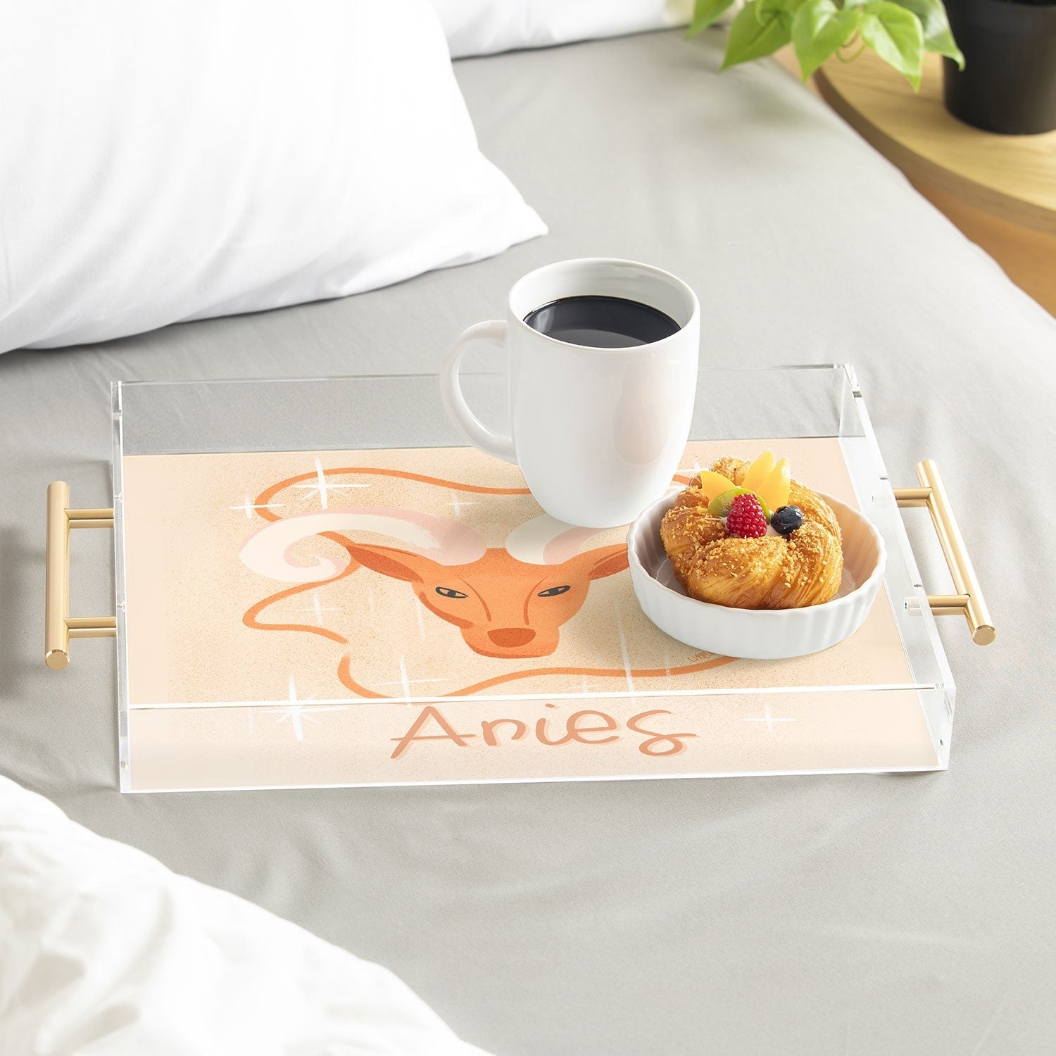 Little Om Zodiac Signs Aries Acrylic Tray
