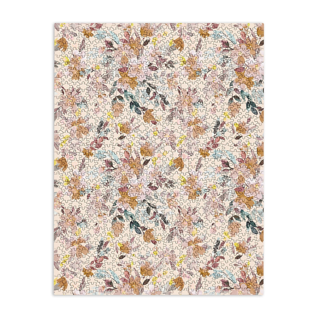 Ninola Design Botanic Retreat Floral Oleander Whimsical Soft Pink Puzzle