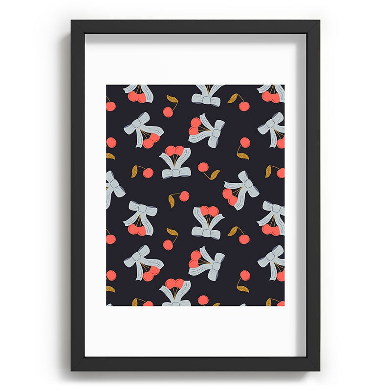 Jennifer Labre Cherries and Bows Recessed Framing Rectangle