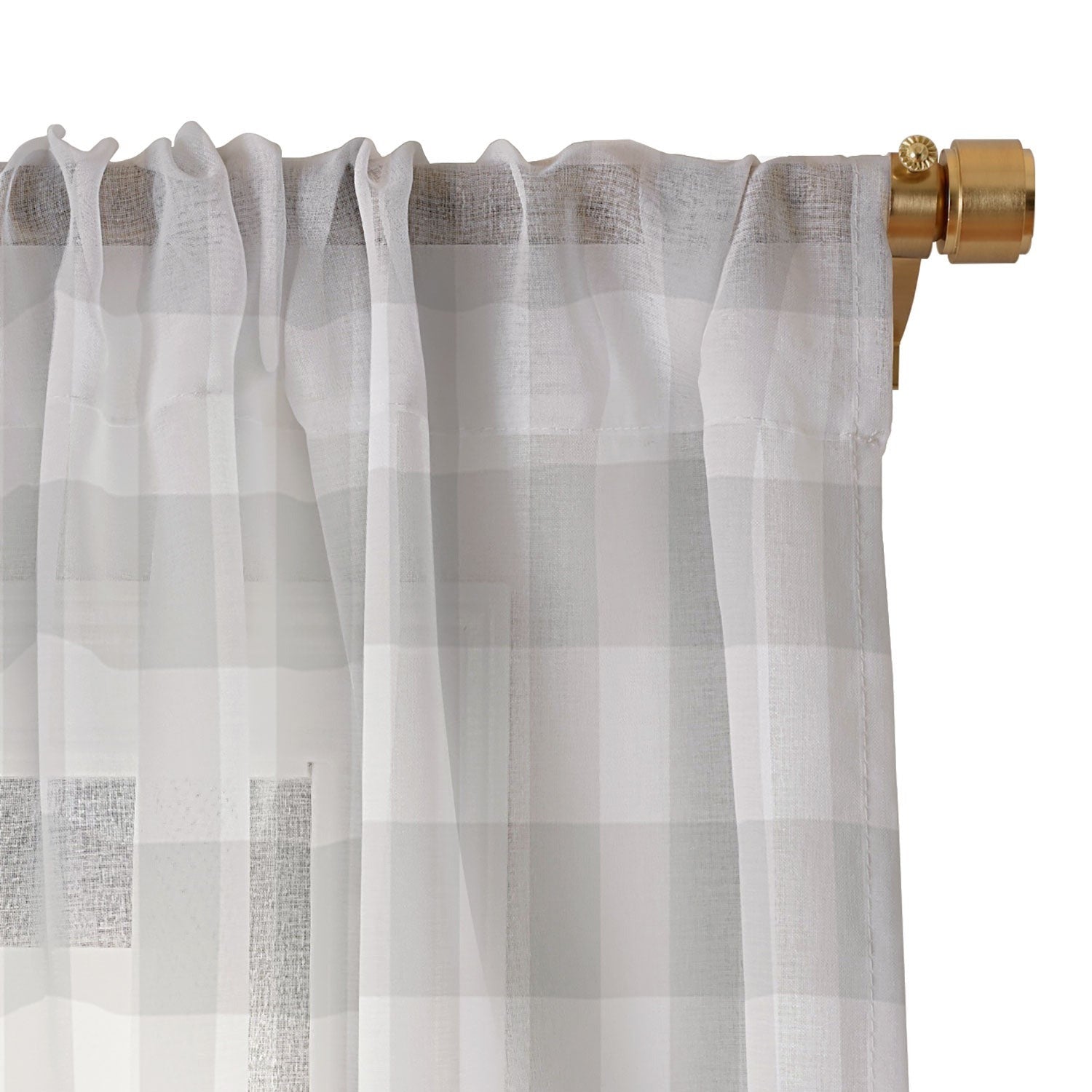 Colour Poems Gingham Plaid Pattern Cloud White Sheer Non Repeat