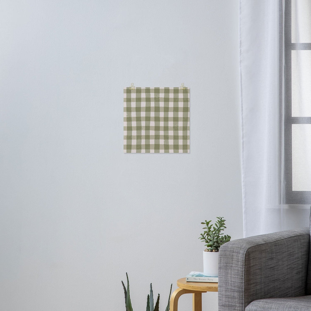 Menina Lisboa Rustic Green Plaid Art Print