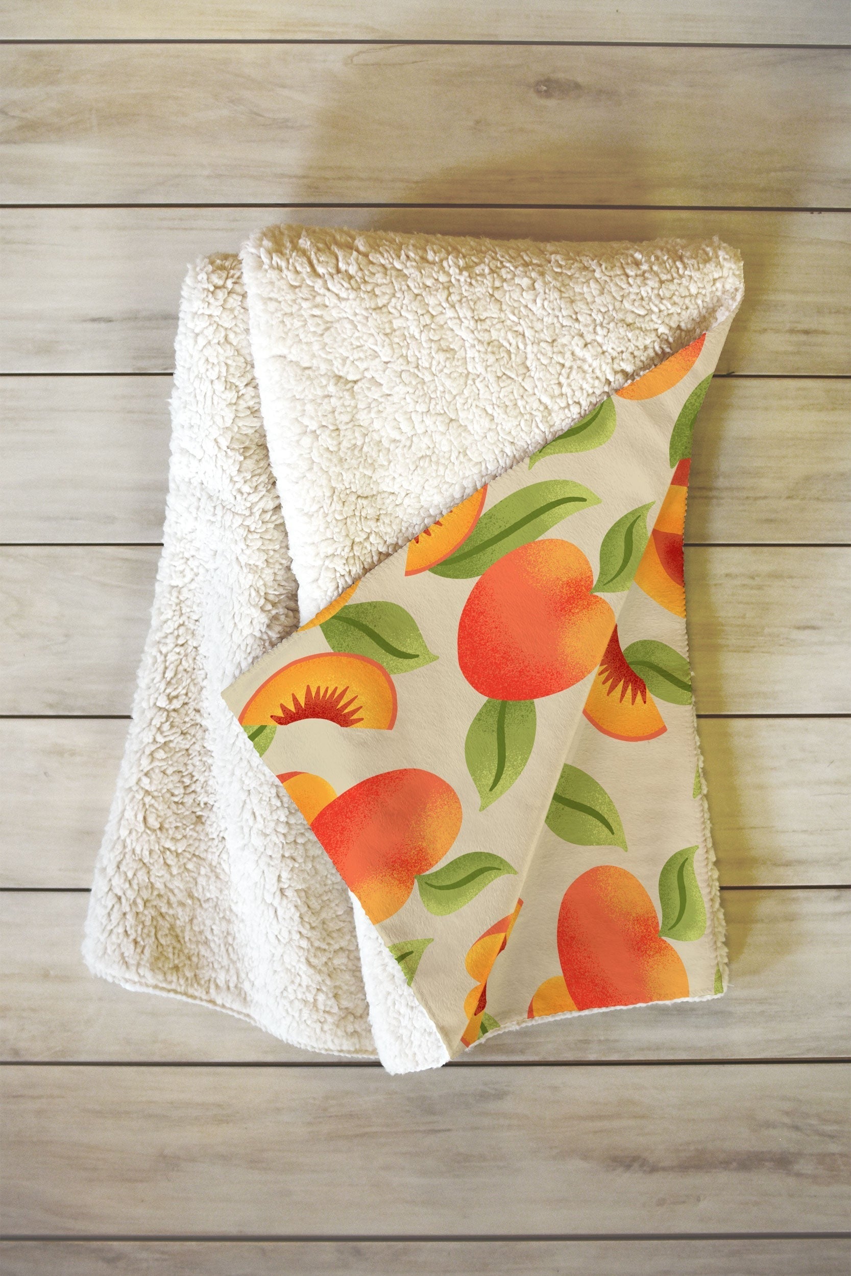 Jessica Molina Peach Pattern Fleece Throw Blanket