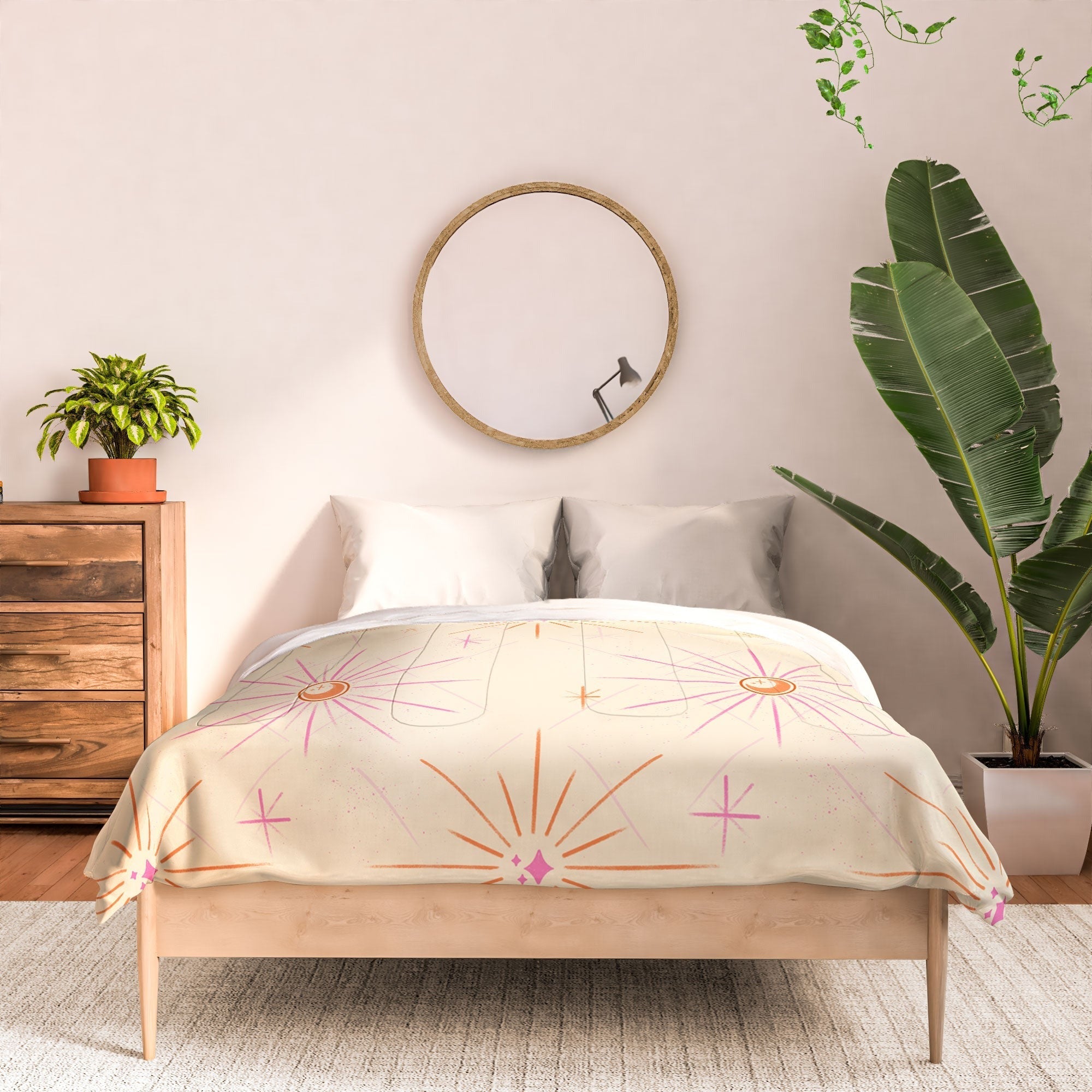 Little Om Pattern Little Moon cream Comforter