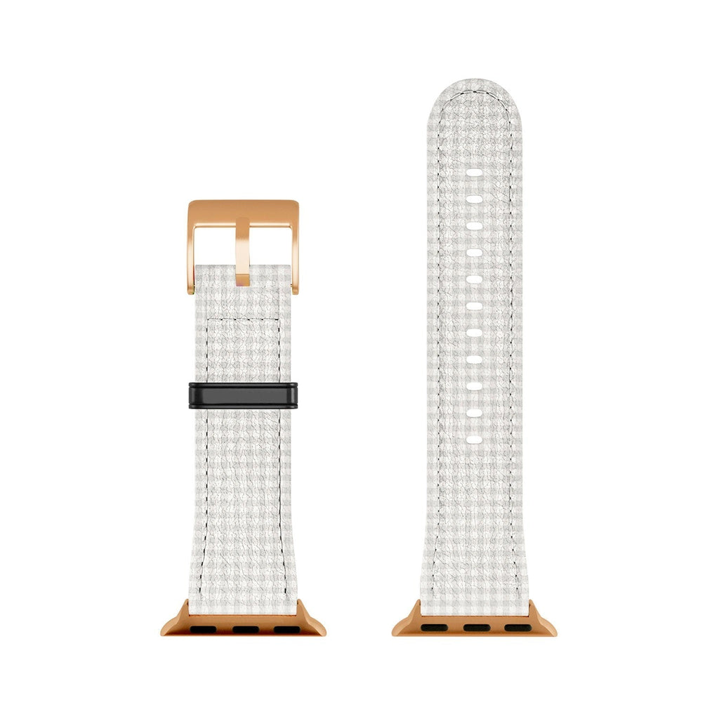Colour Poems Gingham Plaid Pattern Cloud White Apple Watch Band