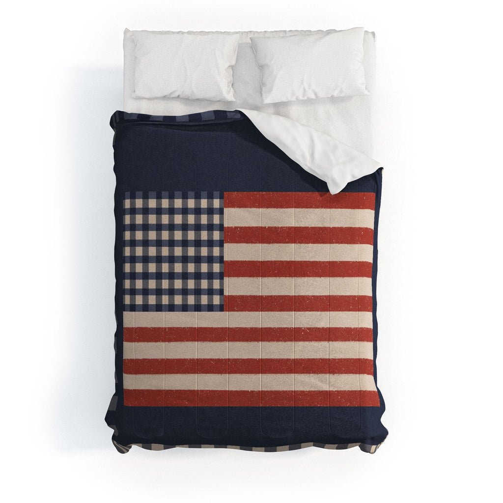 DENY Designs Gingham Flag Comforter