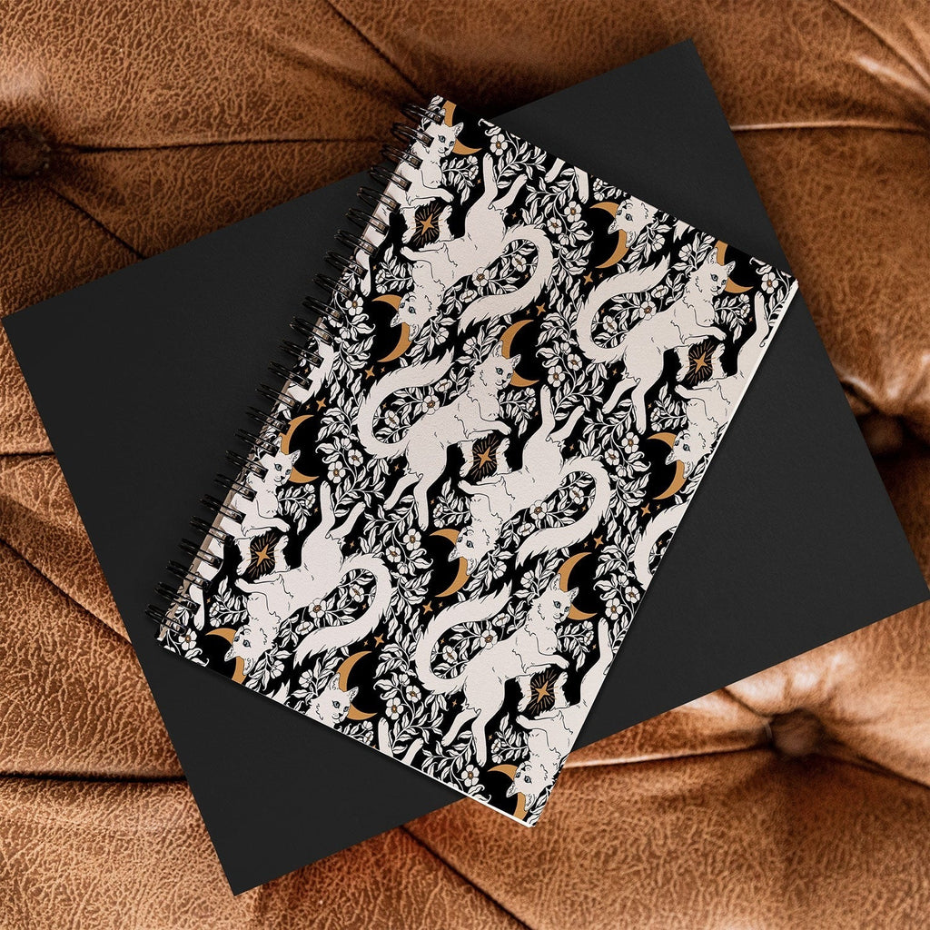 Avenie Celestial Cats Gold Spiral Notebook