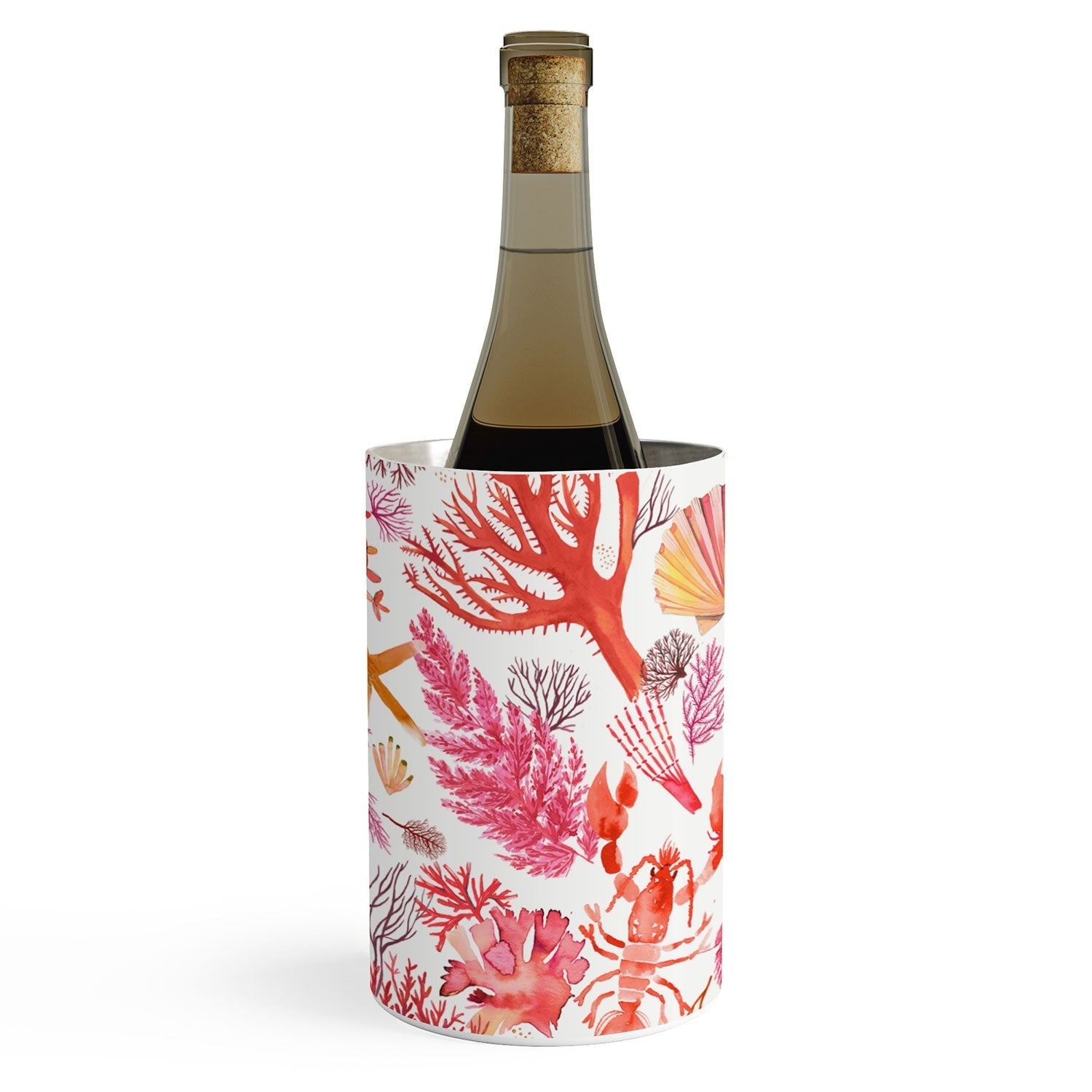 Ninola Design Botanic Retreat Coral Reef Crab Lobster Red Wine Chiller