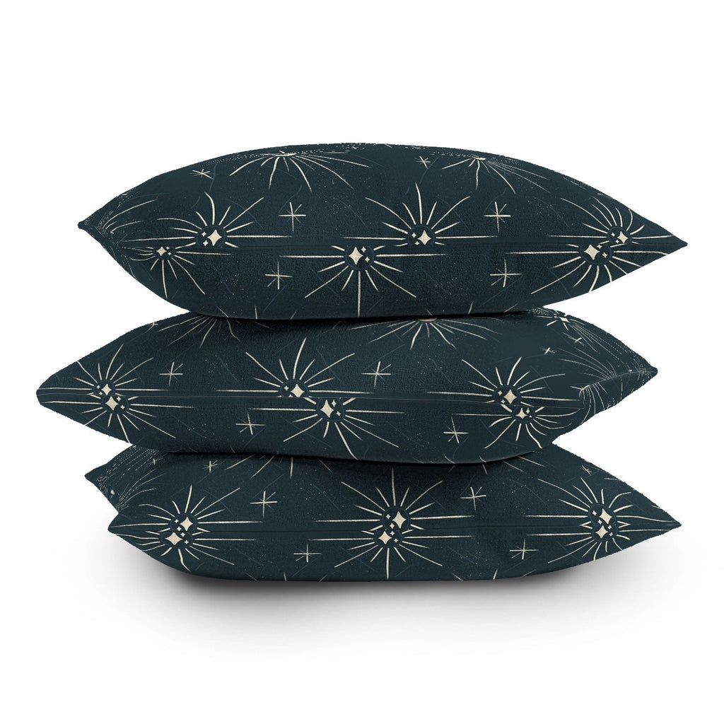 Little Om Pattern Little Moon navy Outdoor Throw Pillow