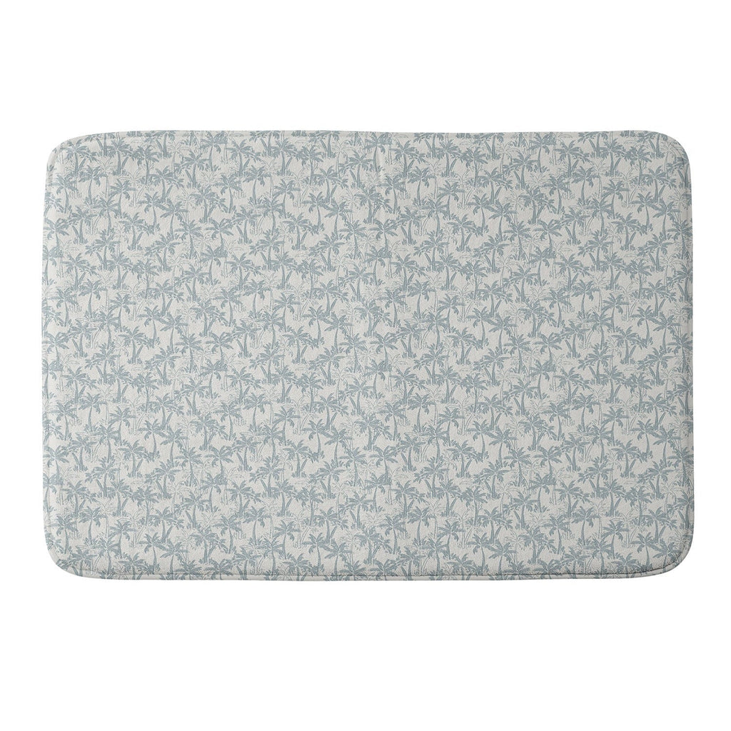 CoastL Studio Palm Forest Coastal Blue Memory Foam Bath Mat