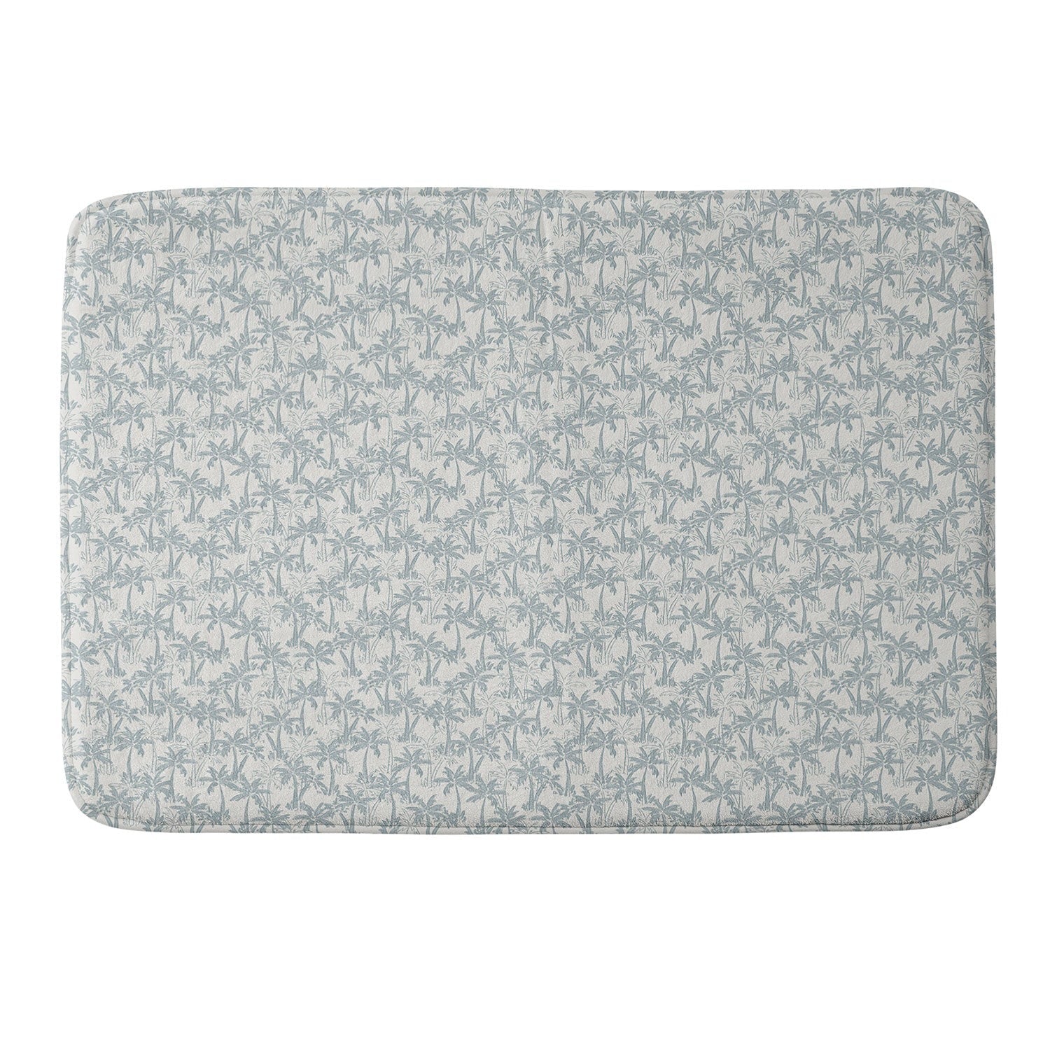 CoastL Studio Palm Forest Coastal Blue Memory Foam Bath Mat