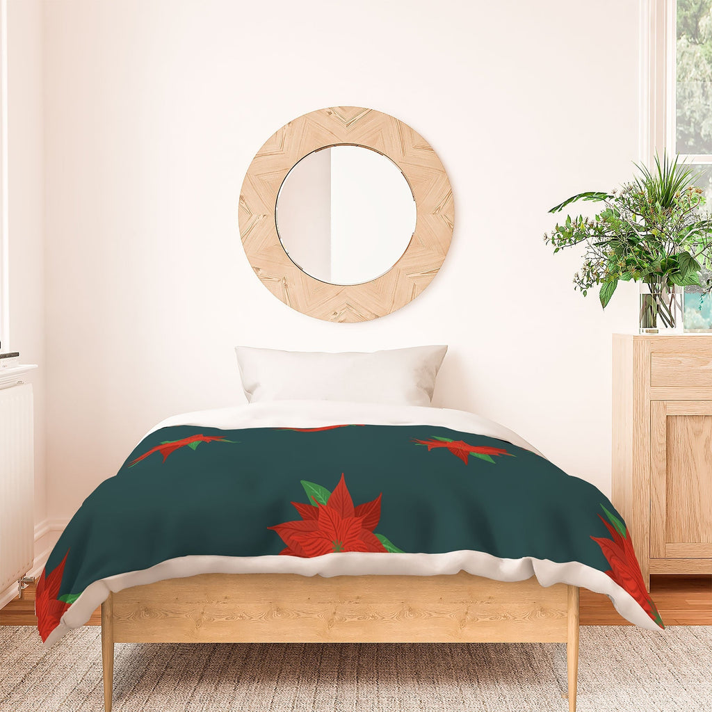 Design by Spark Poinsettia Florals Duvet Cover