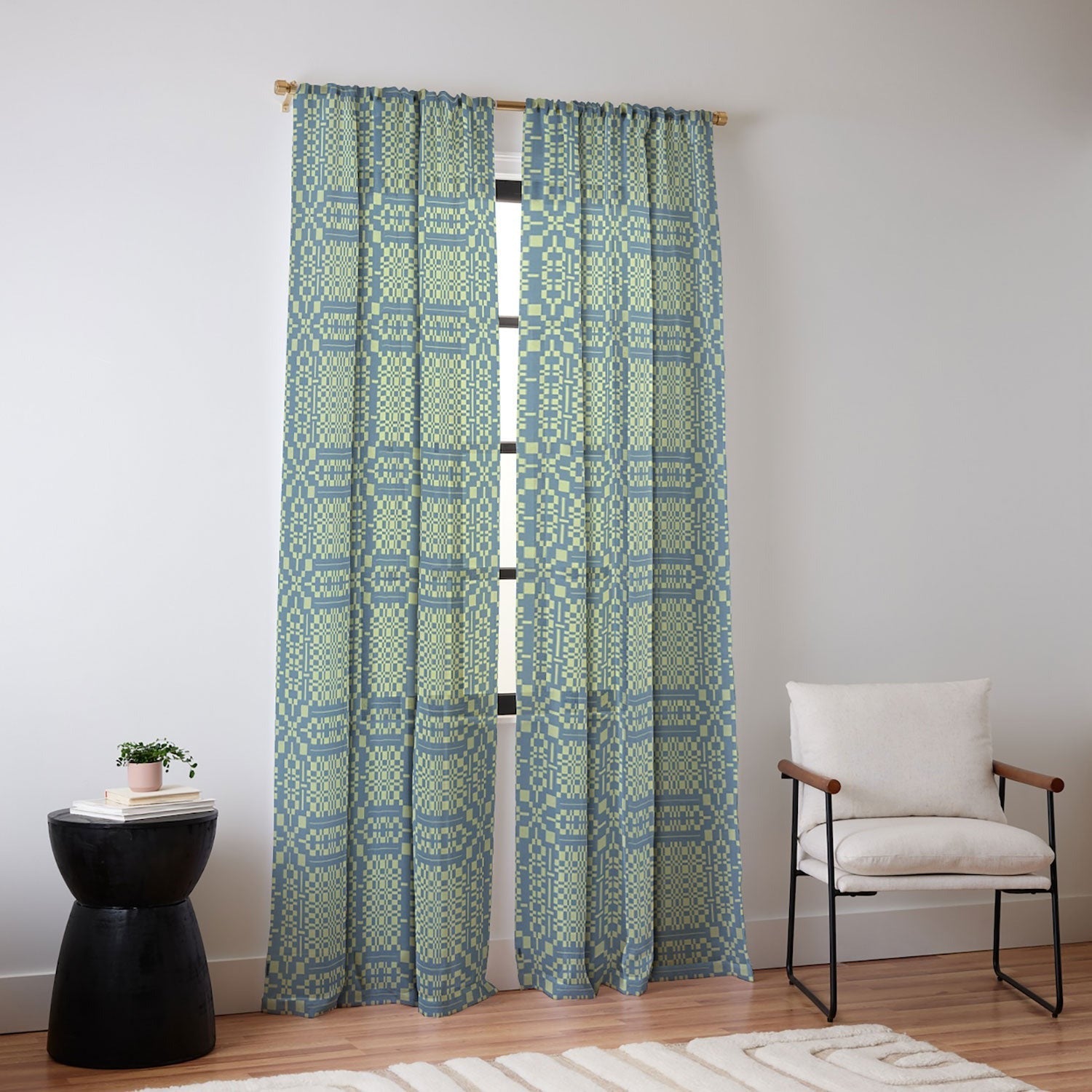 Marta Barragan Camarasa Nostalgic Grid Design Sheer Non Repeat