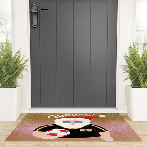 Design by Spark Sporty Soccer Santa Welcome Mat
