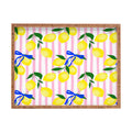 Design by Spark Zesty Lemons and Stripes Rectangular Tray