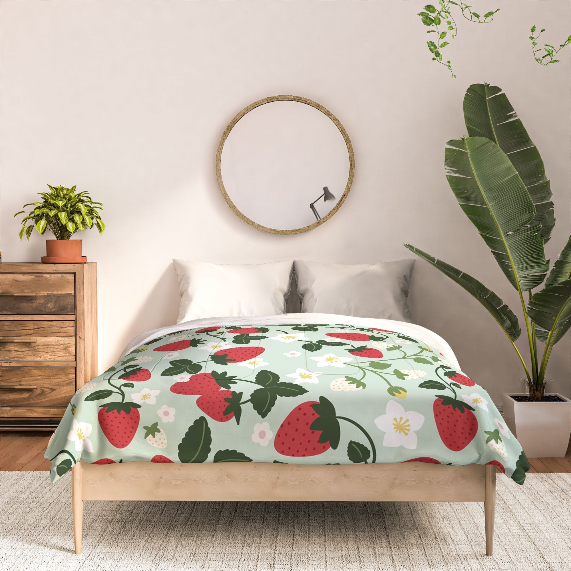Design by Spark Strawberry Florals Fields Comforter