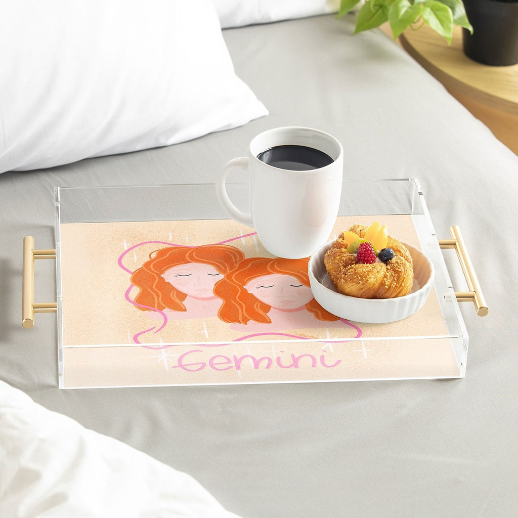 Little Om Zodiac Signs Gemini Acrylic Tray