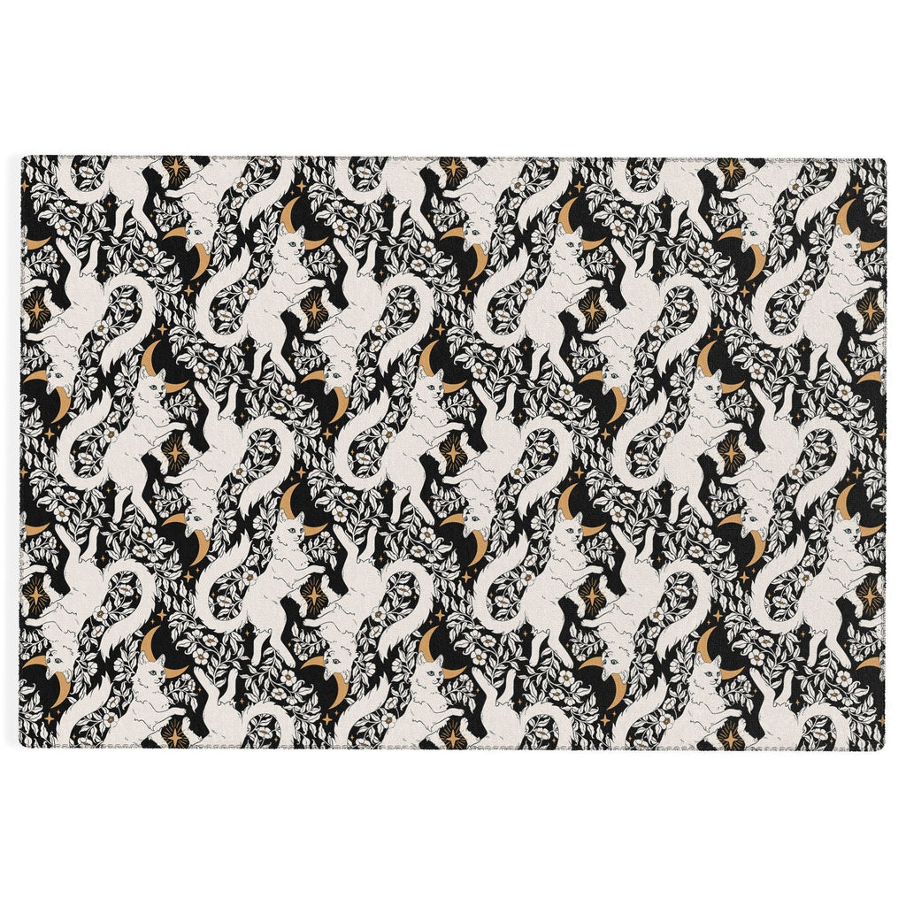 Avenie Celestial Cats Gold Outdoor Rug
