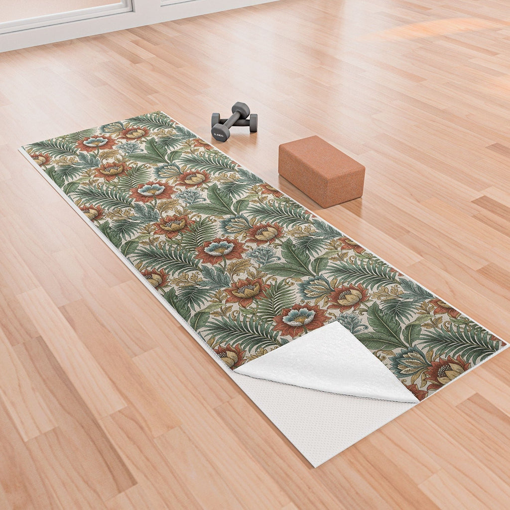 Marta Barragan Camarasa Retro Jungle Garden Yoga Towel