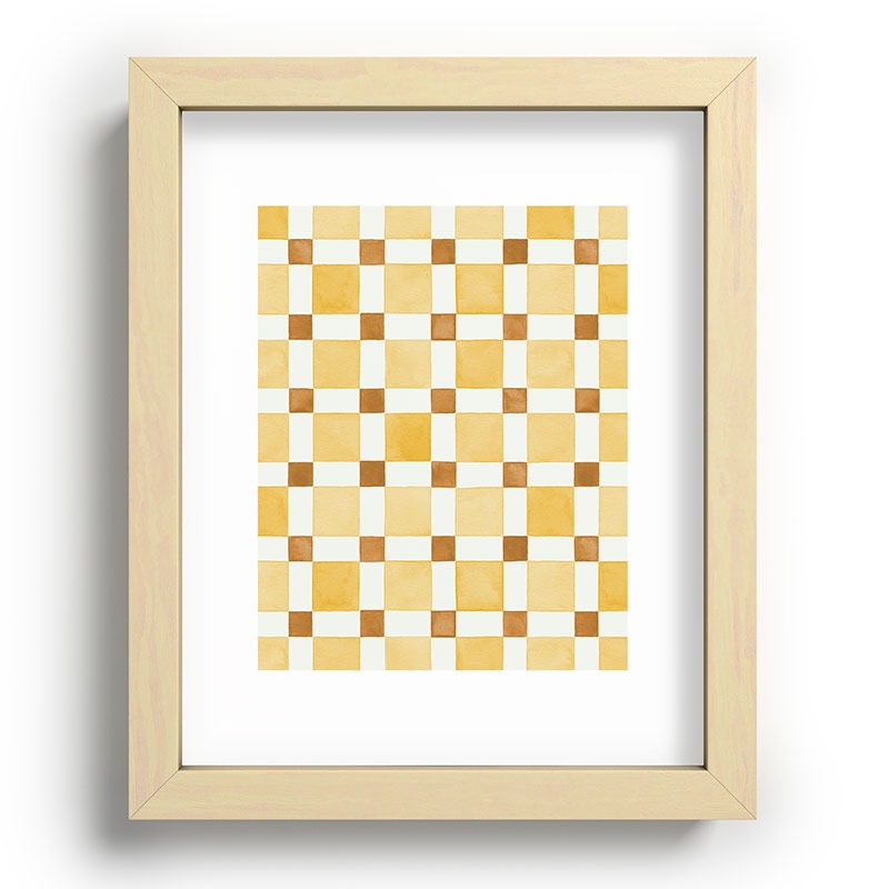 Ninola Design Everyday Artifact Checker Mosaic Tiles Geometry Yellow Recessed Framing Rectangle