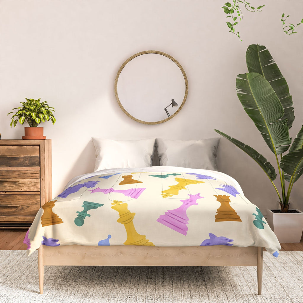 Design by Spark Chess Game Pieces Comforter