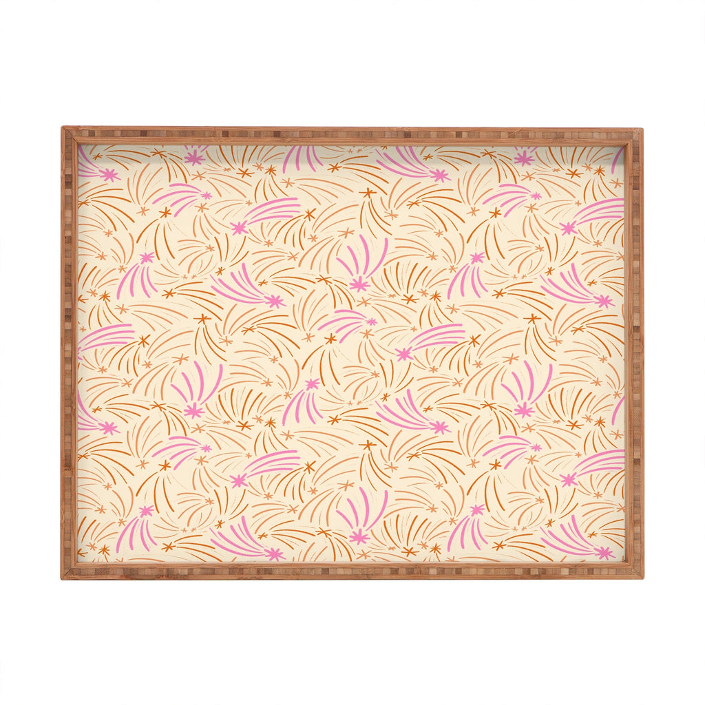 Little Om Pattern Shooting Stars cream Rectangular Tray