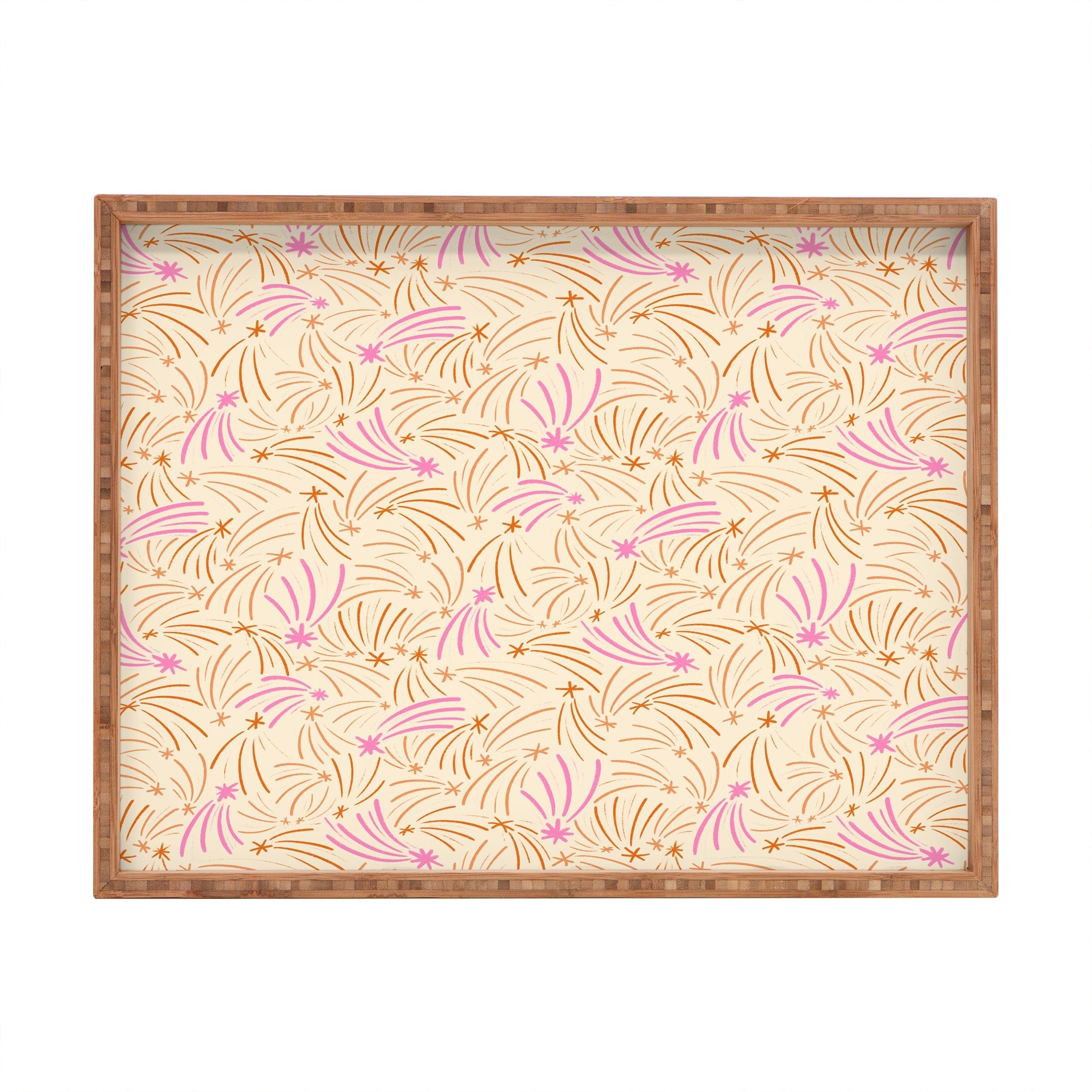 Little Om Pattern Shooting Stars cream Rectangular Tray