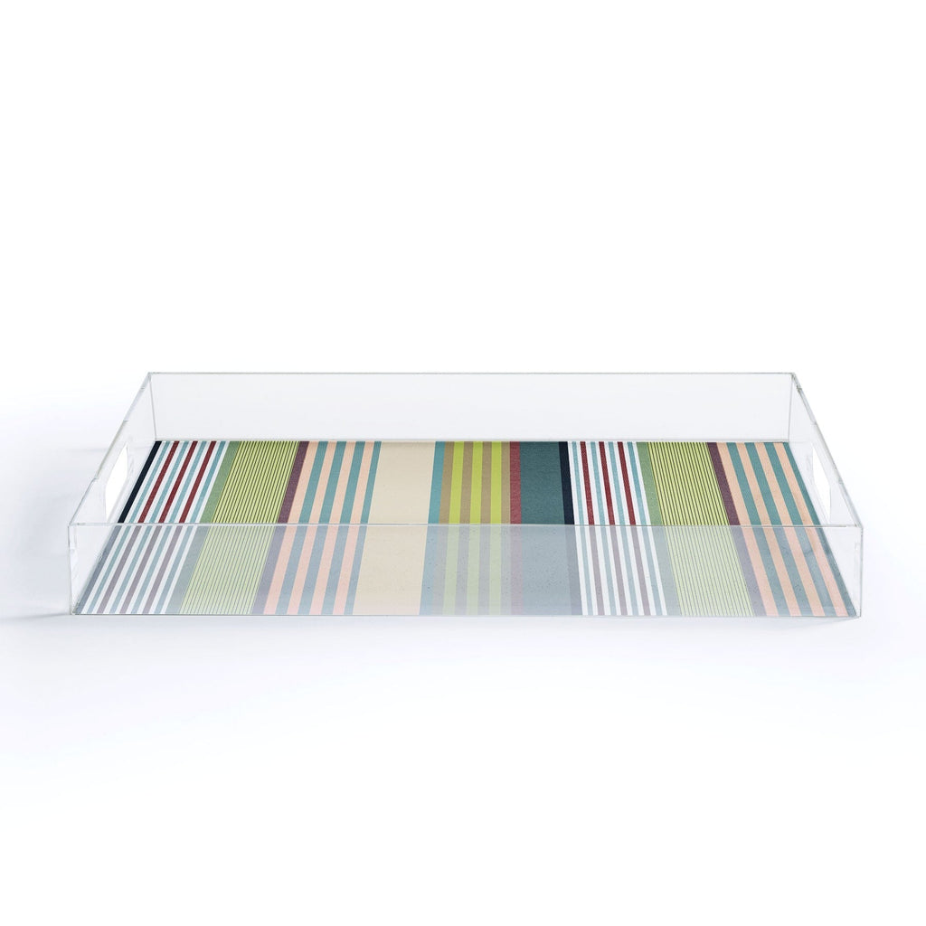 Marta Barragan Camarasa Colorful Stripe Delight Acrylic Tray