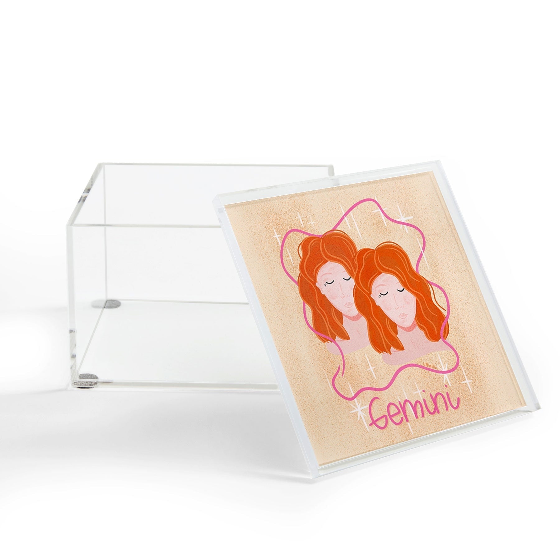 Little Om Zodiac Signs Gemini Acrylic Box
