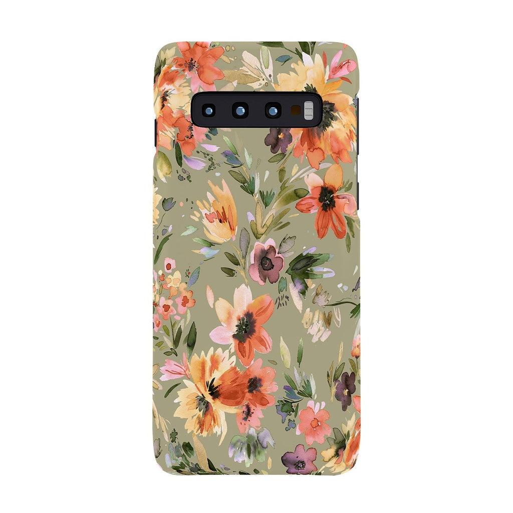 Ninola Design Botanic Retreat Painterly Tropical Flowers Sage Green Phone Case