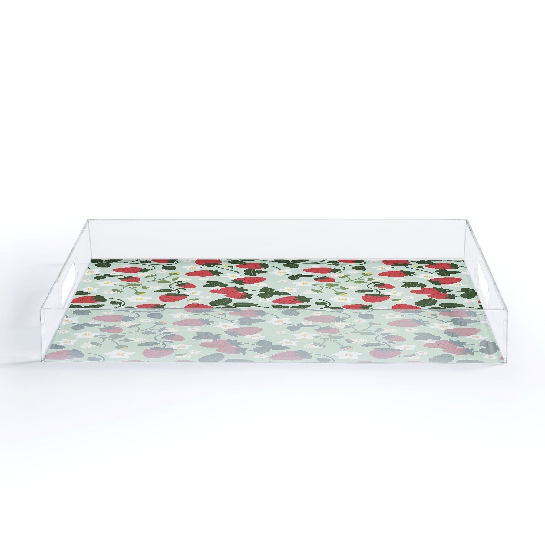 Design by Spark Strawberry Florals Fields Acrylic Tray