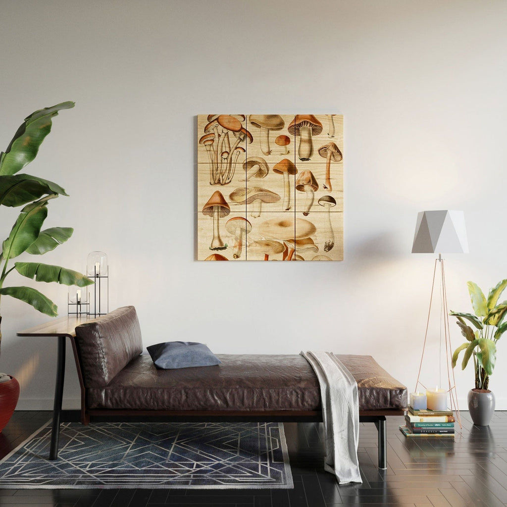 Gal Design Mushrooms Collection Wood Wall Mural